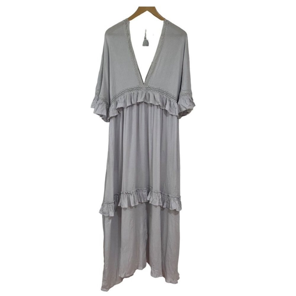 Free People Light Gray Ruffled Maxi Dress - Picture 2 of 2